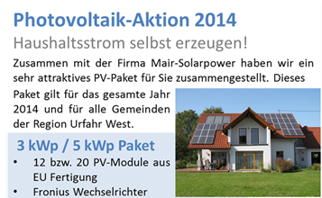 Photovoltaik-Aktion 2014